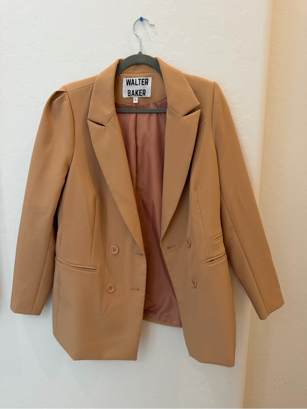 Walter Baker Women's Camel Double-Breasted Blazer - L